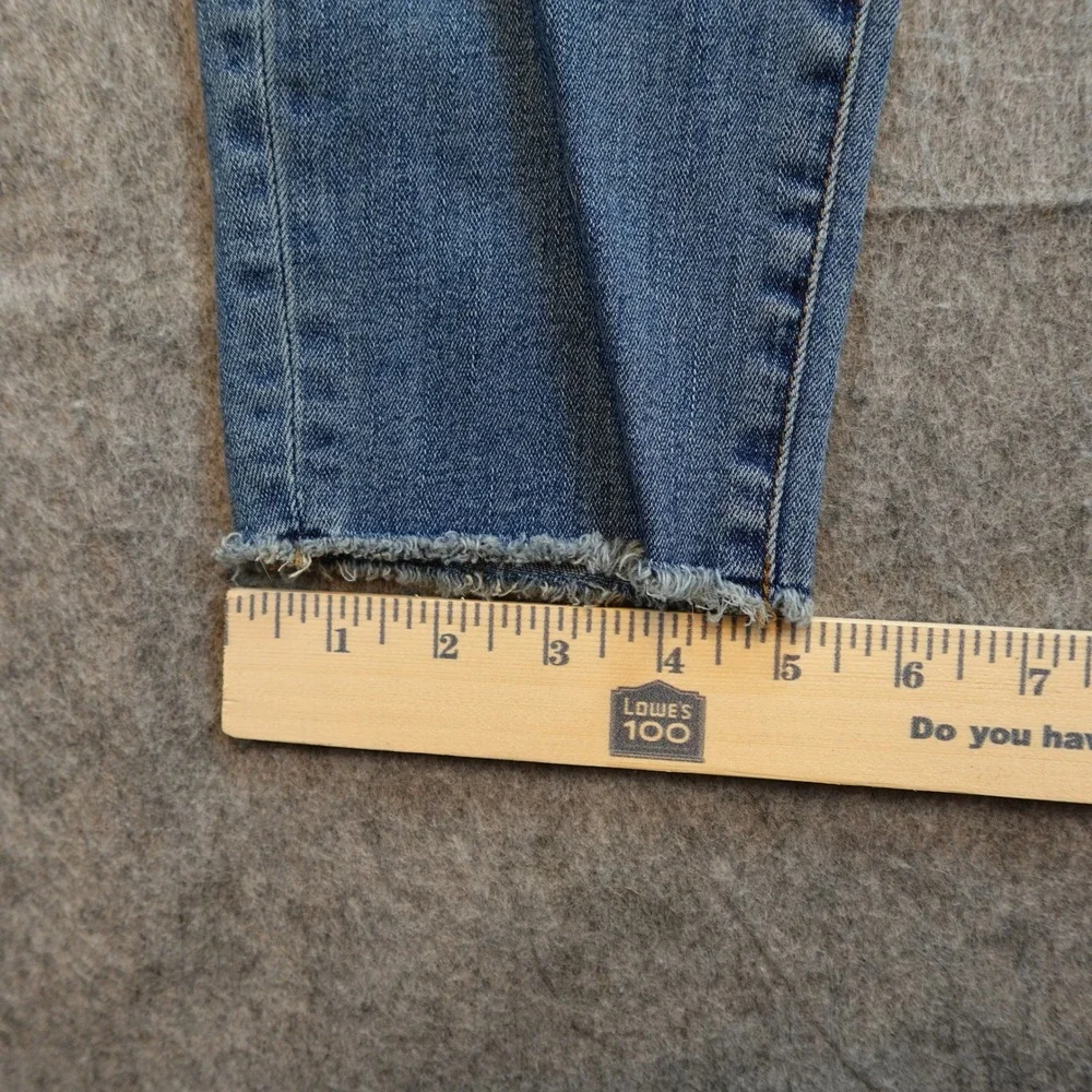 LL Bean Jeans Womens 16 Skinny Raw‎ Hem Signature Denim Medium Wash